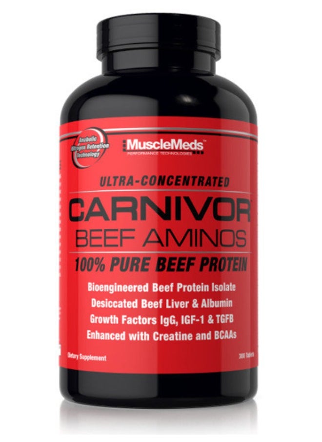 MUSCLEMEDS Ultra-Concentrated Carnivore Beef Aminos 300 Tablets  - Image 1