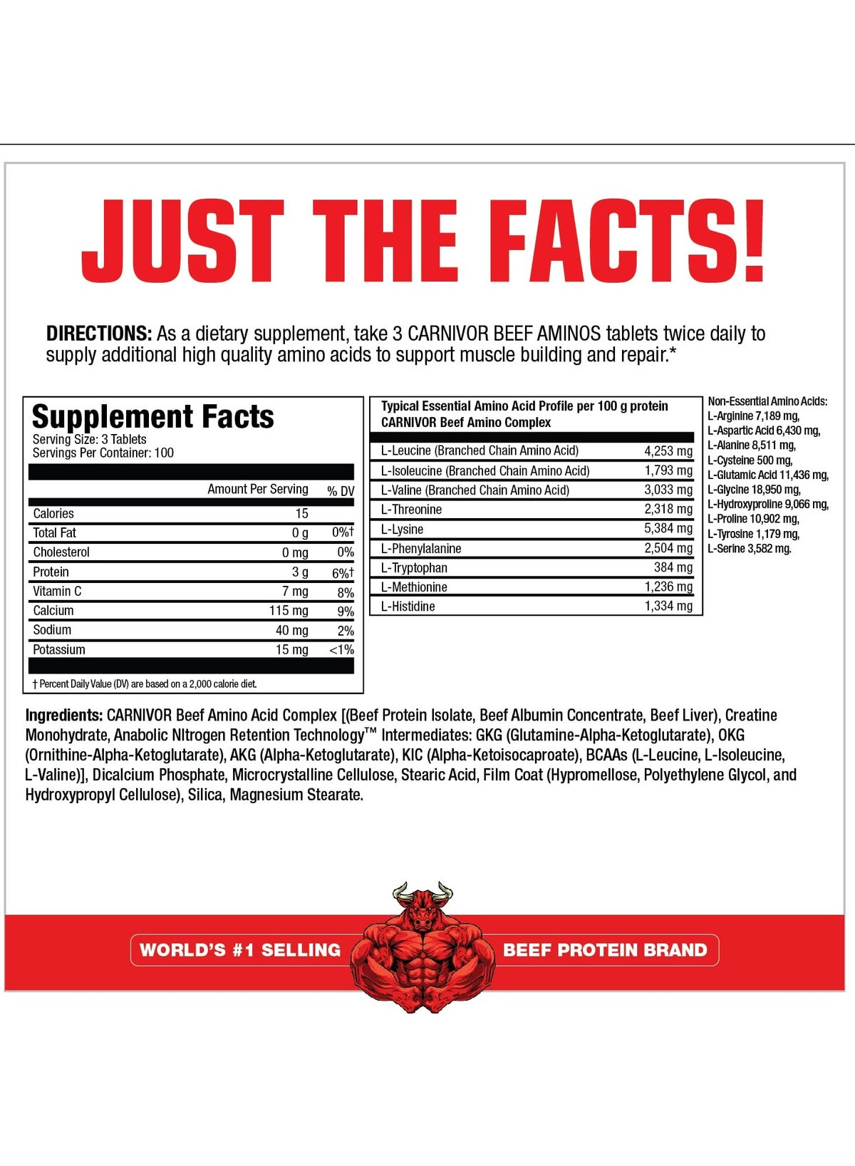 MuscleMeds Carnivor Beef Aminos Tablets 300'S