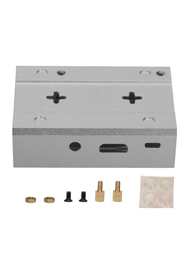 Thoraya Anti-interference Aluminium Alloy Case for Raspberry Pi 3B+/3B/2B Fast Heat Dissipation -Silver  - Image 1