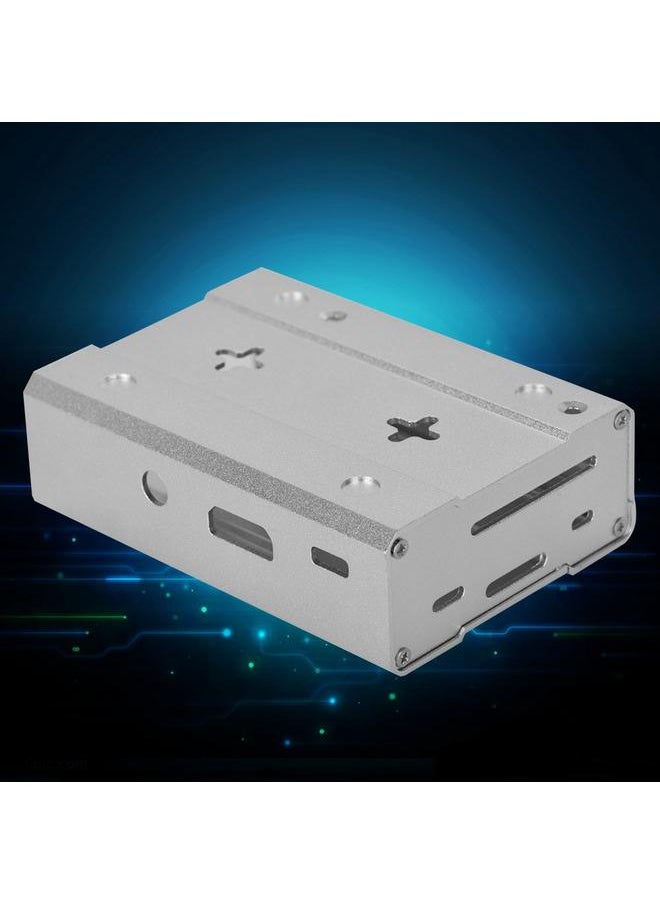 Anti-interference Aluminium Alloy Case for Raspberry Pi 3B+/3B/2B Fast Heat Dissipation -Silver