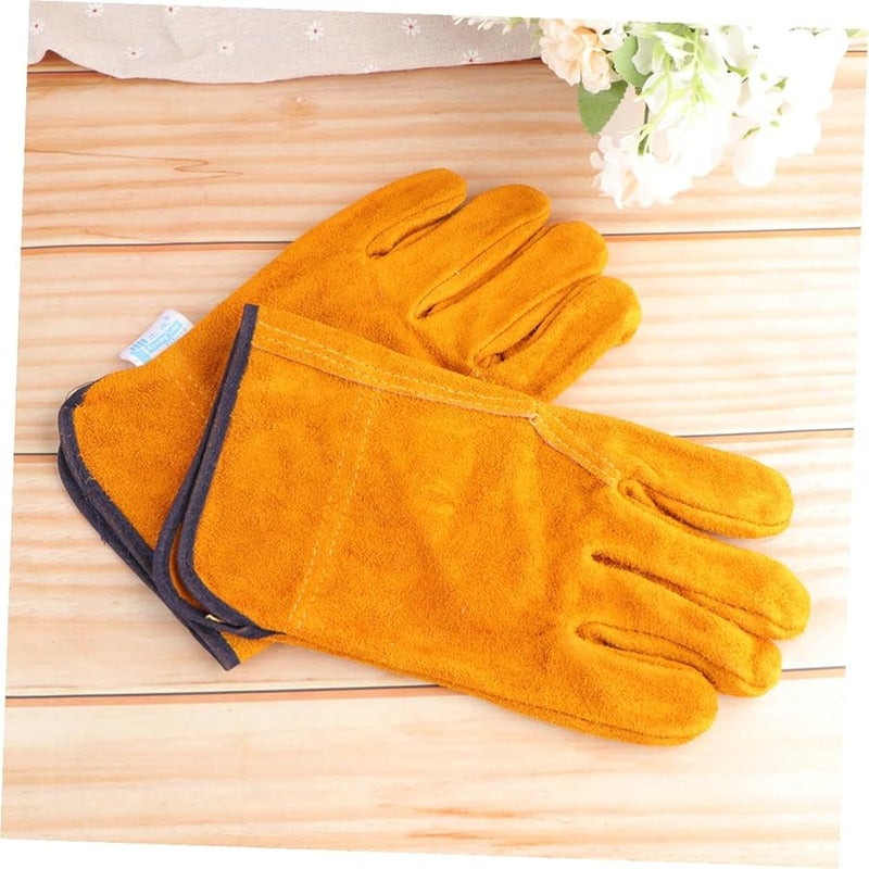 Heat Resistant Cowhide Leather Work Gloves For Welding BBQ Soldering Gardening - Image 4