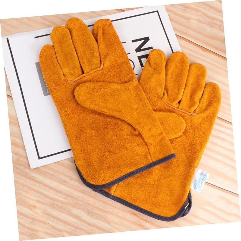 Heat Resistant Cowhide Leather Work Gloves For Welding BBQ Soldering Gardening - Image 3