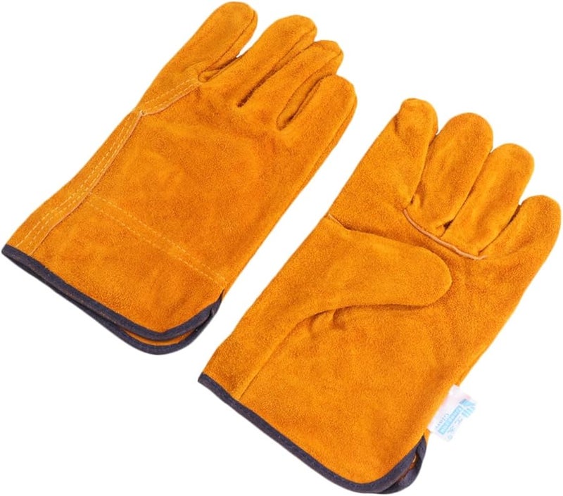 Heat Resistant Cowhide Leather Work Gloves For Welding BBQ Soldering Gardening - Image 1