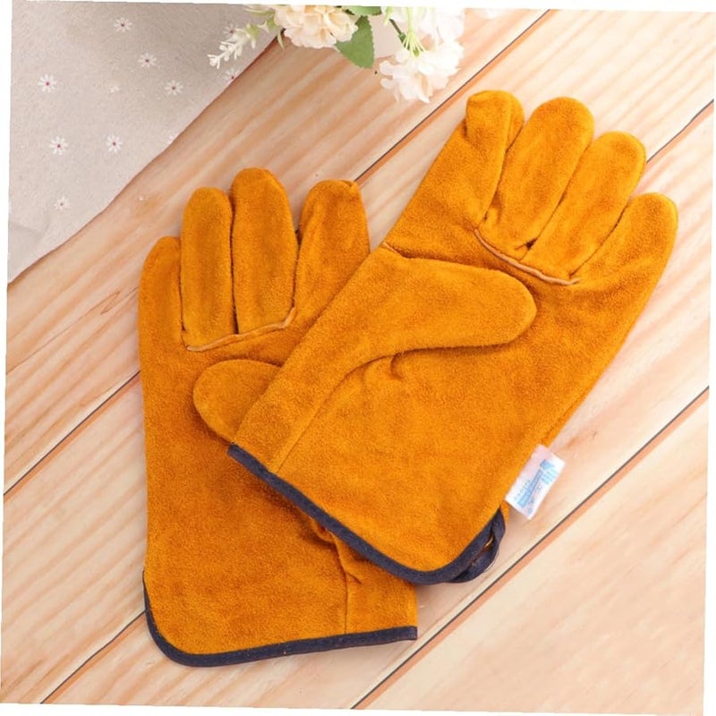Heat Resistant Cowhide Leather Work Gloves For Welding BBQ Soldering Gardening - Image 5