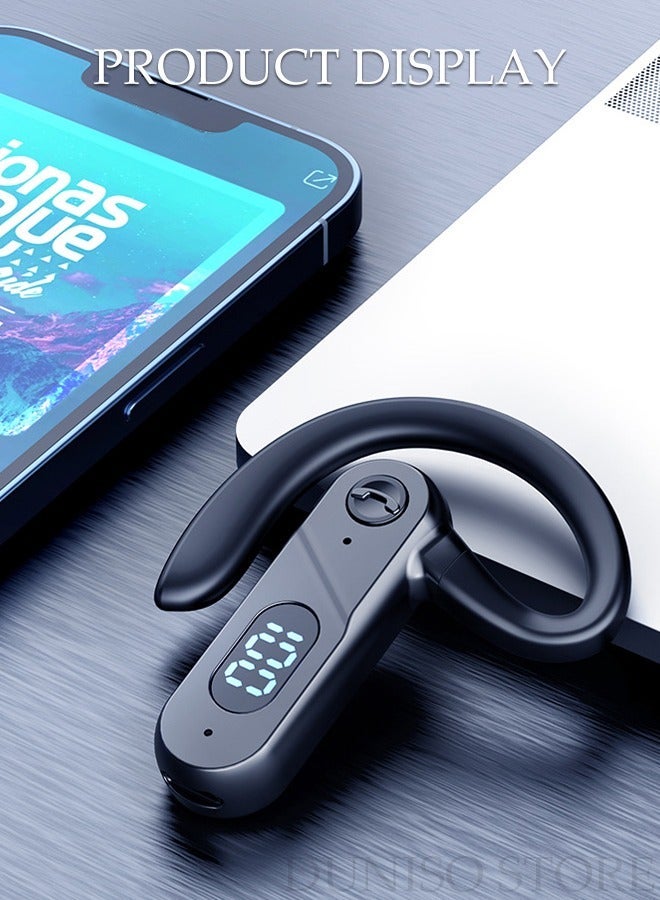 DUNISO Bluetooth Headset Wireless Headphone Business Earpiece for Cell Phones PC Tablet Laptop Computer Noise Cancelling Mic Headphones for Trucker Driver Business - Image 3