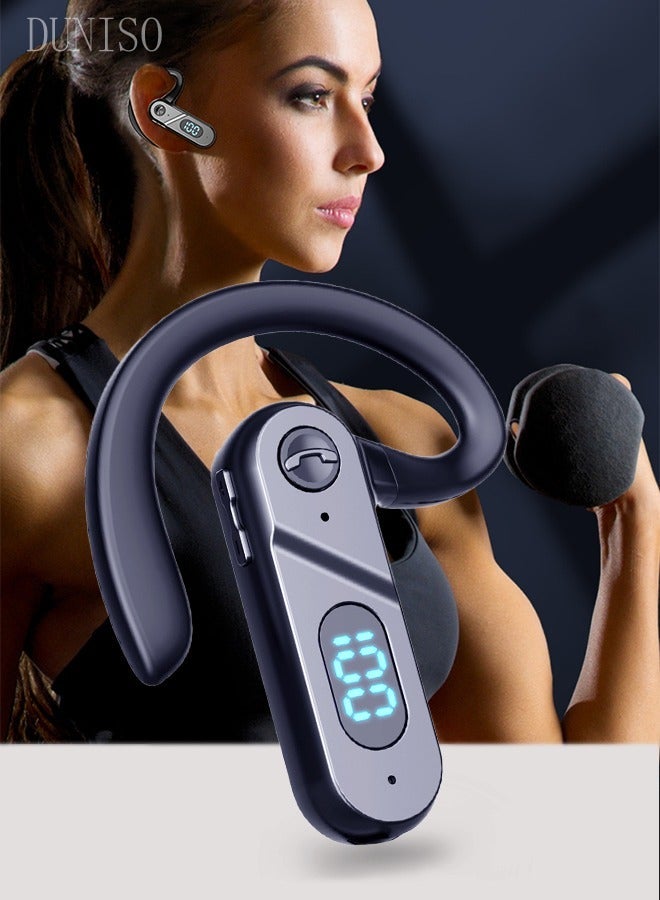 DUNISO Bluetooth Headset Wireless Headphone Business Earpiece for Cell Phones PC Tablet Laptop Computer Noise Cancelling Mic Headphones for Trucker Driver Business - Image 1