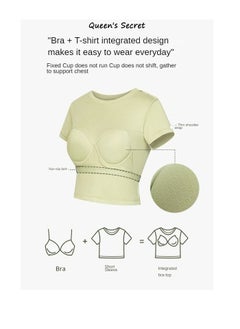 ASIV Women Padded Short Sleeve Top with Built-in Bra – Wireless, Comfortable, No Need for Extra Bra  - Image 3