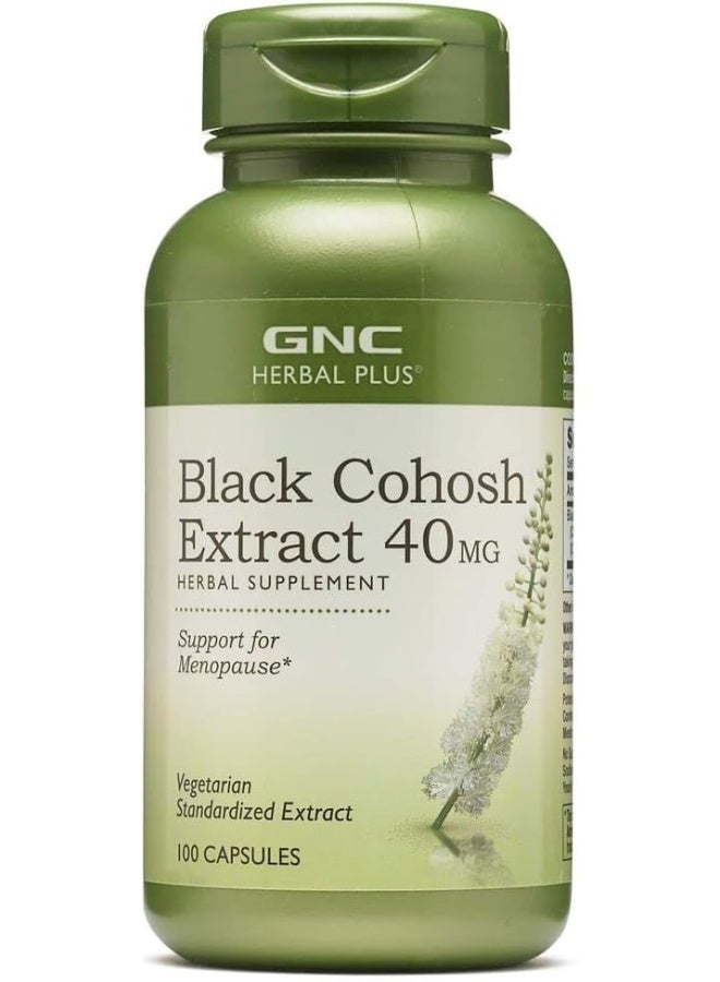 GNC Herbal Plus Black Cohosh Extract 40Mg, 100 Capsules, Support For Menopause - Image 1