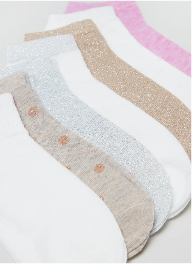 او في اس Ovs Seven-Pair Pack Shoe Liners With Lurex