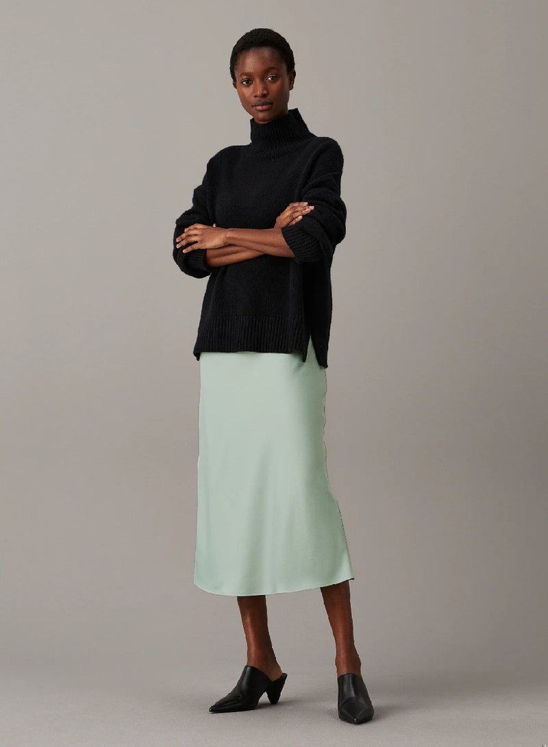 CALVIN KLEIN Slim Crepe Midi Skirt - Image 4