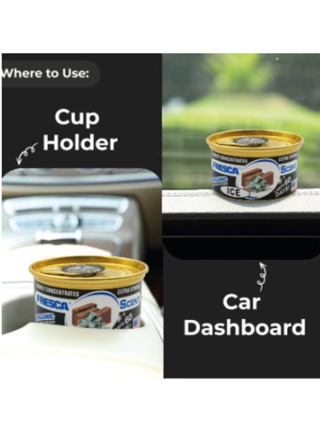 فريسكا معطر جو عضوي برائحة الثلج من فريسكا، عالي التركيز، قوي جدًا، خالٍ من الكحول، 42 غرام، AS-560-IB - Image 2