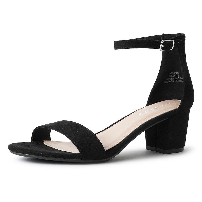 J Adams Daisy Mid Heel Sandal Black 65 BM US