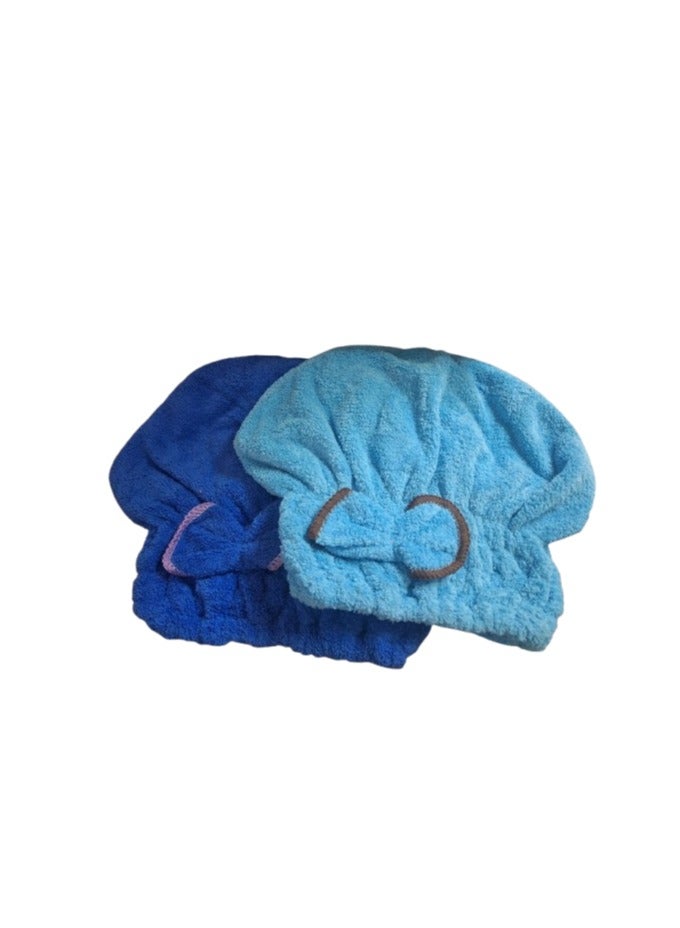 "2 Pack Absorbent Cotton Headband: Keep Your Hair Dry and Clean (Blue/Milky) " - Image 1