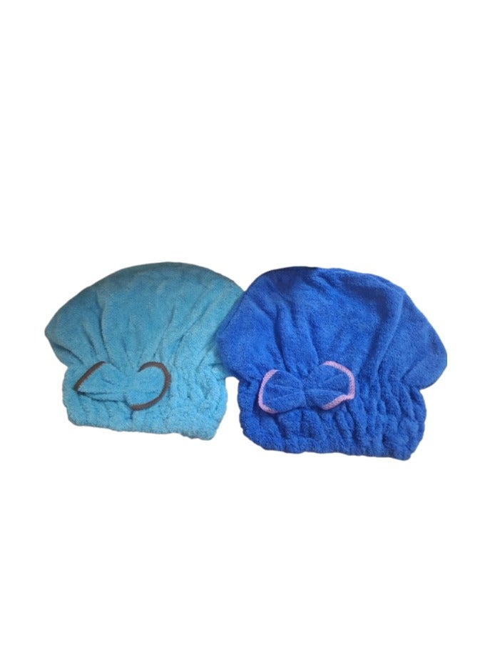 "2 Pack Absorbent Cotton Headband: Keep Your Hair Dry and Clean (Blue/Milky) " - Image 2