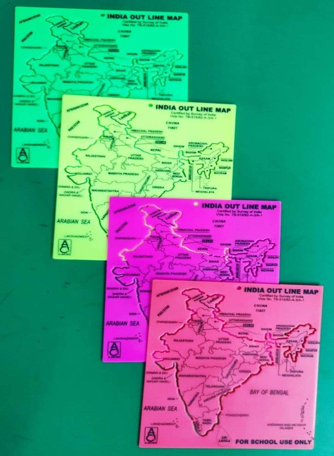 FIRST CLICK India Map Stencil 19 cm x 15.5 cm Purple/Green/Yellow/Pink (Random color 1 pcs) - Image 5