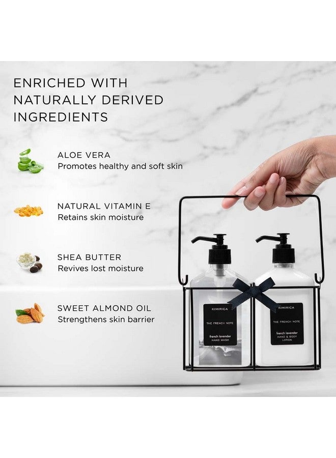 KIMIRICA French Note Hand Wash Hand Lotion Duo Set With Metal Caddy| Lavender Luxury Gift Set For Women & Men | (270Mlx2) - Image 4