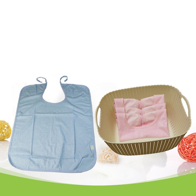 fiber Adult Bib Washable Reusable Old Bib Clothing Protector for Eating Drinking - 50x70cm ( , Sky- ) - Image 1