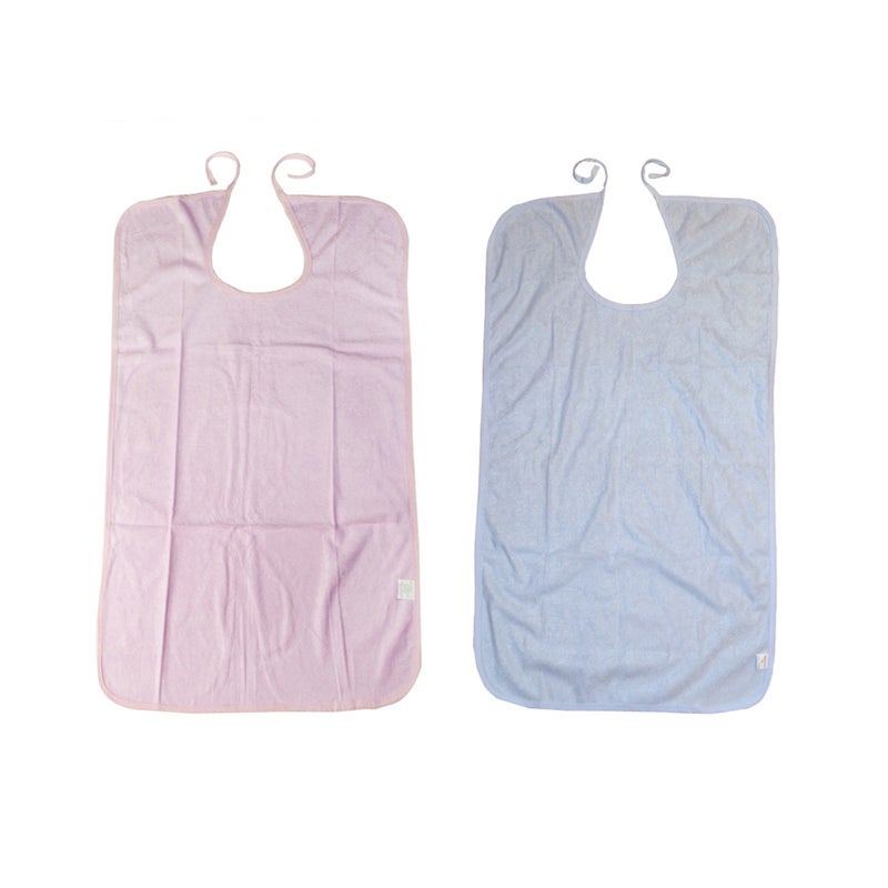 fiber Adult Bib Washable Reusable Old Bib Clothing Protector for Eating Drinking - 50x70cm ( , Sky- ) - Image 3