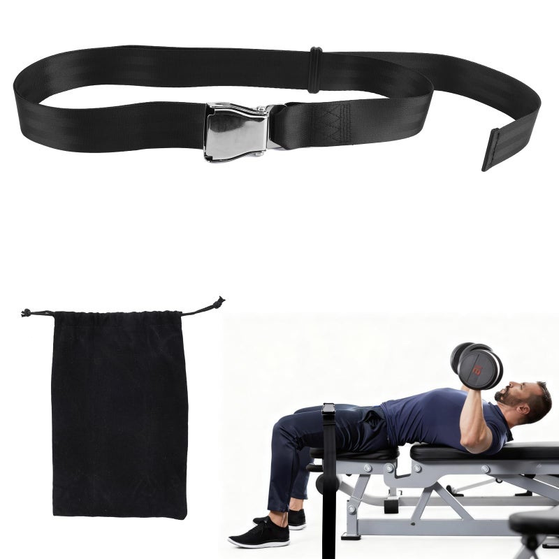 Fukaisu Nordic Hamstring Curl Strap Polyester Premium Durable Nordic Curl Bench Belt Practical Home Gym Workout Accessories Suitable for Women Men Black - Image 2