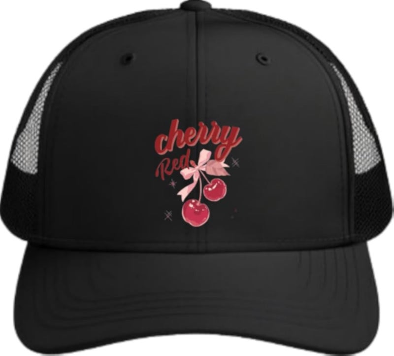 cherry Red Planets unisex baseball cap Black