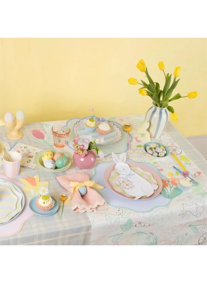 ميري ميري Easter Colour In Activity Tablecloth - Paper Tablecloth with Fun Pastel Easter Icons, Creative Kids Party Activity, Colourable Design for Easter Parties, Picnics & Celebrations