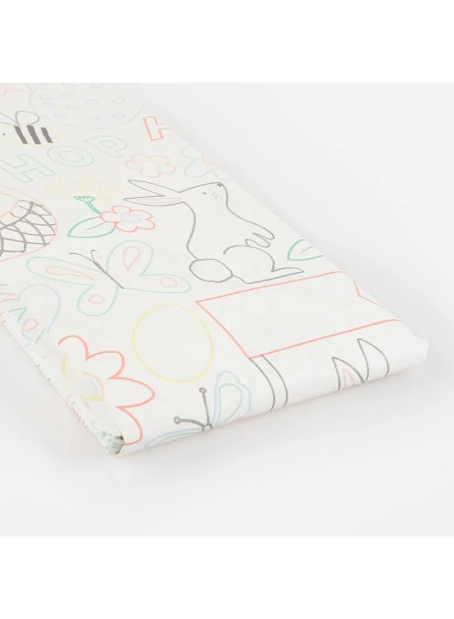 Meri Meri  Easter Colour In Activity Tablecloth - Paper Tablecloth with Fun Pastel Easter Icons, Creative Kids Party Activity, Colourable Design for Easter Parties, Picnics & Celebrations  | Best Price UAE