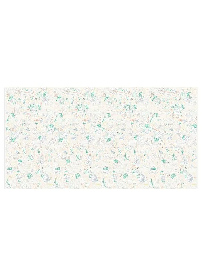 Meri Meri  Easter Colour In Activity Tablecloth - Paper Tablecloth with Fun Pastel Easter Icons, Creative Kids Party Activity, Colourable Design for Easter Parties, Picnics & Celebrations  | Best Price UAE