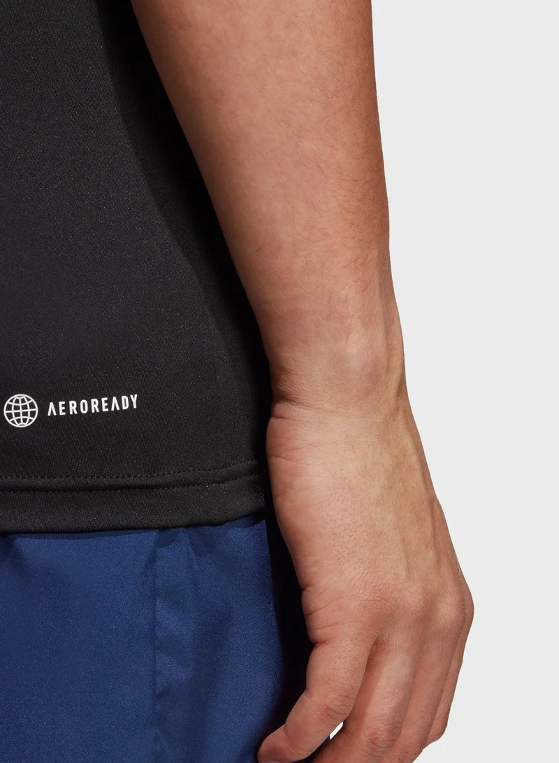 Adidas BLACK/WHITE Train Essentials Stretch Training T-Shirt for Men | Best Price UAE