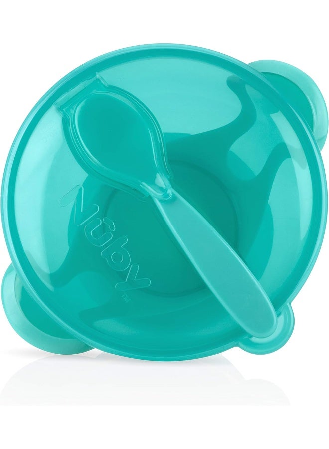 Nuby Easy Go Suction Bowl With Lid And Snap-In Spoon, Colors May Vary - Image 4