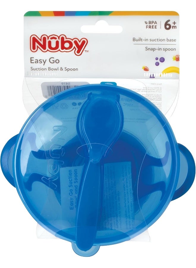 Nuby Easy Go Suction Bowl With Lid And Snap-In Spoon, Colors May Vary - Image 5