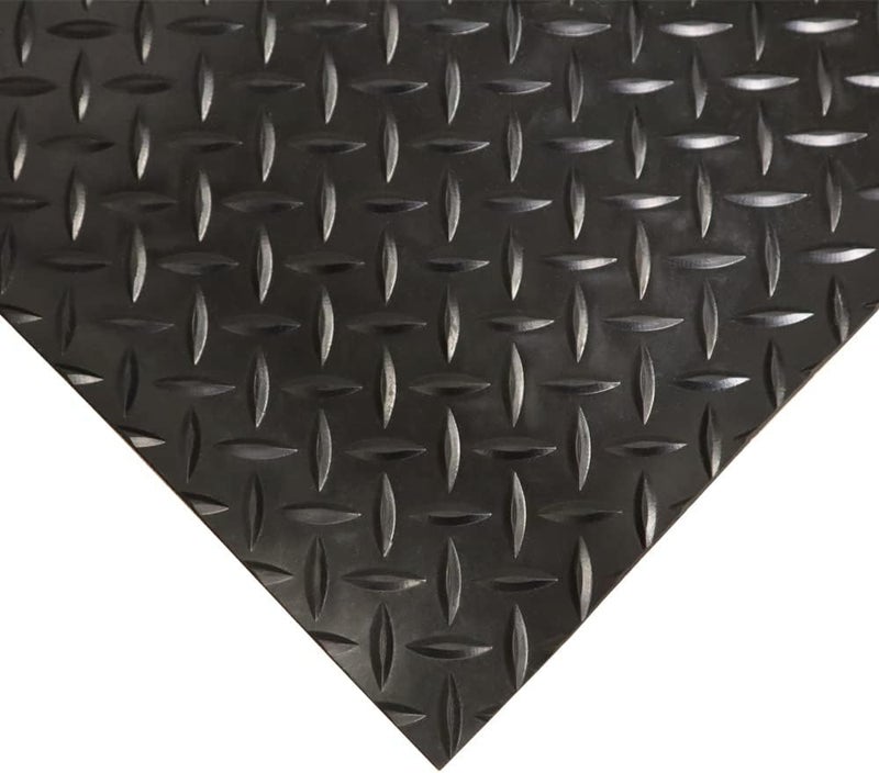 Rubber-Cal Diamond-Plate Rubber Flooring Rolls - 3 mm x 4 ft x 3 ft Rolls - Black - Image 2