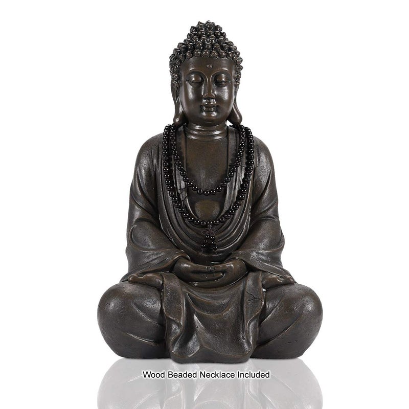 Goodeco Meditating Buddha Statue Outdoor Large Zen Garden Buddha SculptureIndoorOutdoor Statues DecorationDecor for HomeGardenPatioDeckPorch Yard ArtAntique Bronze 17 inch