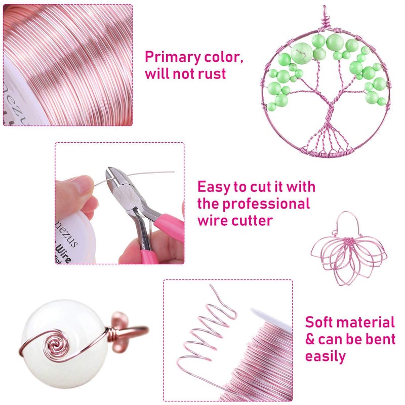 anezus 20 Gauge Jewelry Wire, 28 Yards Craft Wire Tarnish Resistant Copper Beading Wire for Jewelry Making Supplies and Crafting(Rose Gold) - Image 3
