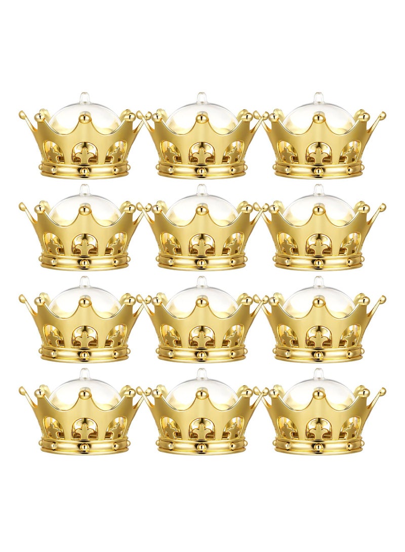 SYOSI Crown Candy Storage Boxes, Gold Fillable Crown with Dome Party Favors Decorative, Crown Goblet, Fillable Golden Crown Candy Containers, for Baby Shower Princess Birthday Party Supplies (12PCS) - Image 1