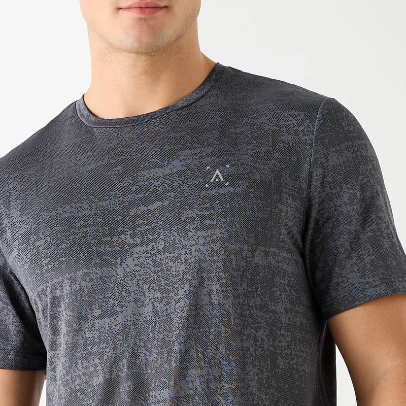 ADOT by Splash Textured Crew Neck T-shirt with Short Sleeves