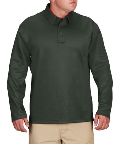 Propper I.C.E Men's Long Sleeve Performance Polo Shirt, Dark Green, 2X-Large - Image 1