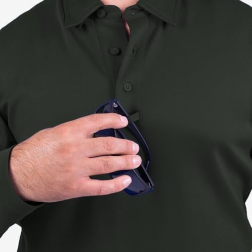 Propper I.C.E Men's Long Sleeve Performance Polo Shirt, Dark Green, 2X-Large - Image 3