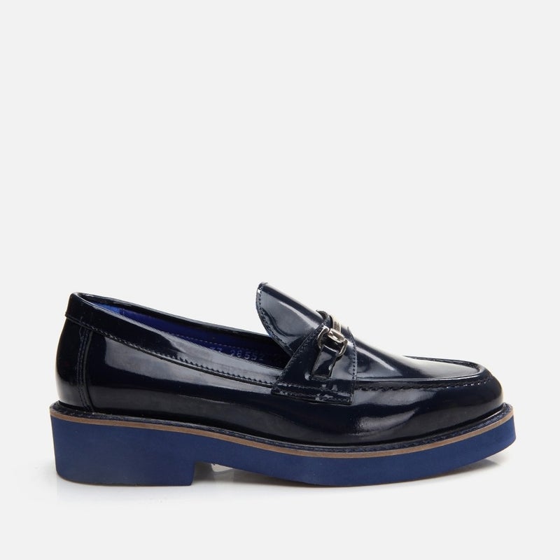 Hotiç 01AYH291740A680 GENUINE Leather Navy Blue Women's Loafer  - Image 1