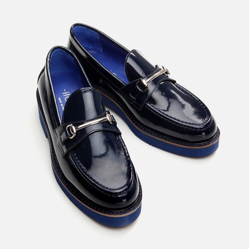 Hotiç 01AYH291740A680 GENUINE Leather Navy Blue Women's Loafer  - Image 3