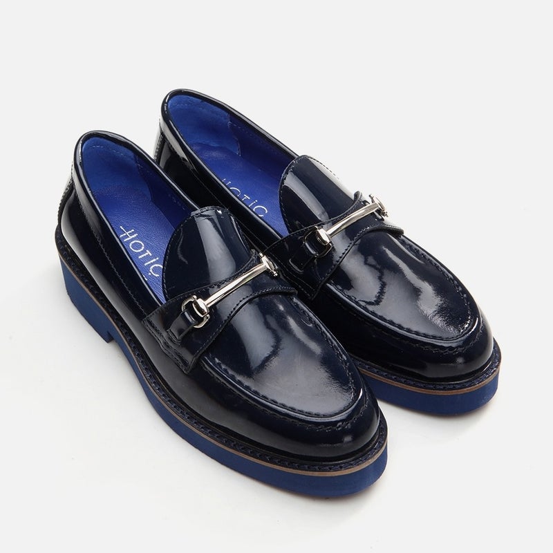 Hotiç 01AYH291740A680 GENUINE Leather Navy Blue Women's Loafer  - Image 2