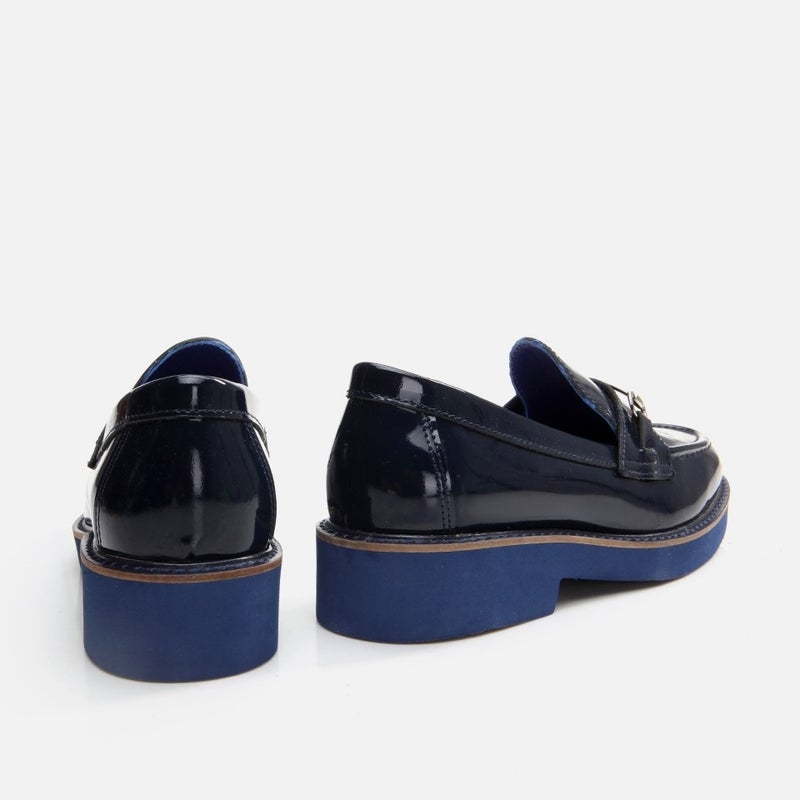 Hotiç 01AYH291740A680 GENUINE Leather Navy Blue Women's Loafer  - Image 5