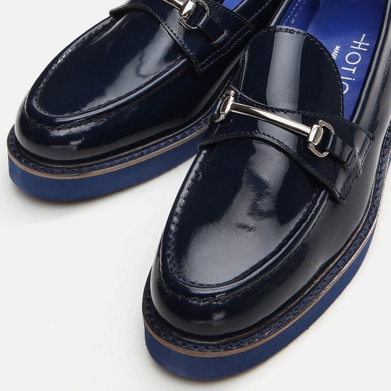 Hotiç 01AYH291740A680 GENUINE Leather Navy Blue Women's Loafer  - Image 4