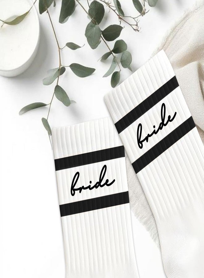 جوارب العروس من ليدي آند هوم، هدية لحفلة توديع العزوبية، هدية لوصيفات العروس، زينة الخطوبة، إكسسوار لحفلة توديع العزوبية، هدية للعروس (أسود) - Image 4