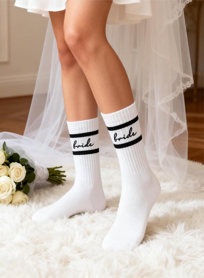 جوارب العروس من ليدي آند هوم، هدية لحفلة توديع العزوبية، هدية لوصيفات العروس، زينة الخطوبة، إكسسوار لحفلة توديع العزوبية، هدية للعروس (أسود) - Image 5