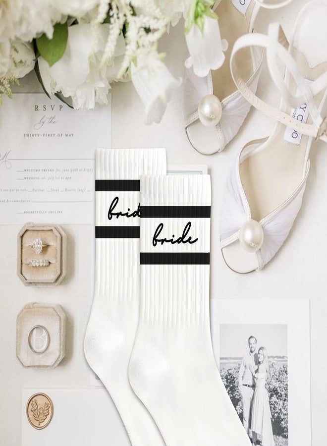 جوارب العروس من ليدي آند هوم، هدية لحفلة توديع العزوبية، هدية لوصيفات العروس، زينة الخطوبة، إكسسوار لحفلة توديع العزوبية، هدية للعروس (أسود) - Image 3