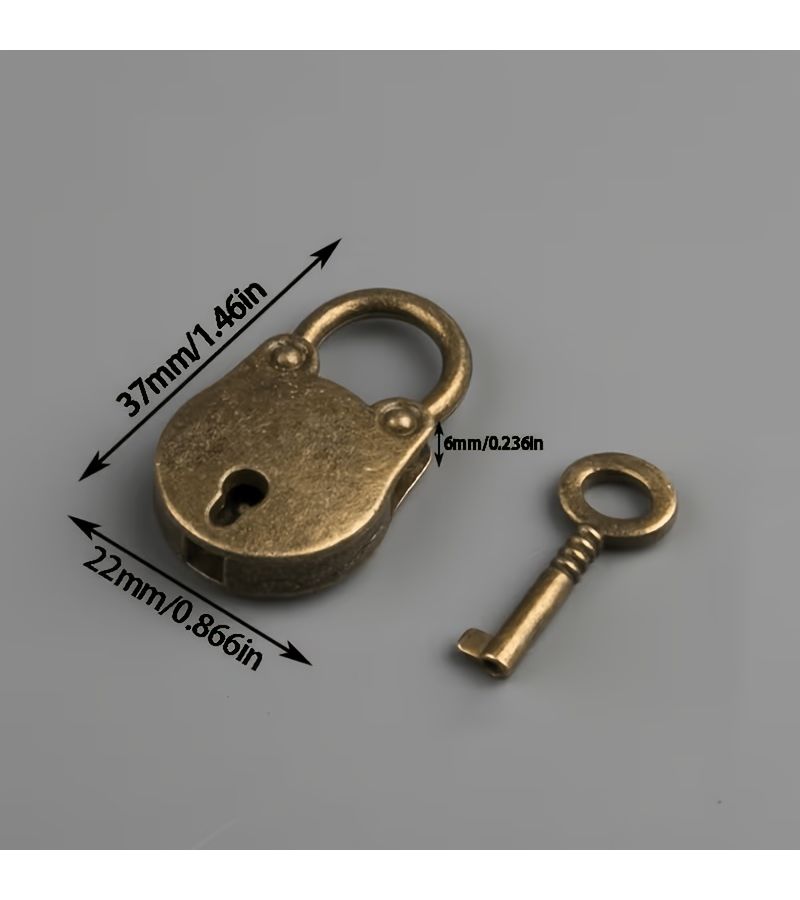 2pcs Antique Bronze Mini Padlock Set 1 Lock 1 Key for Cabinet Drawer - Image 3