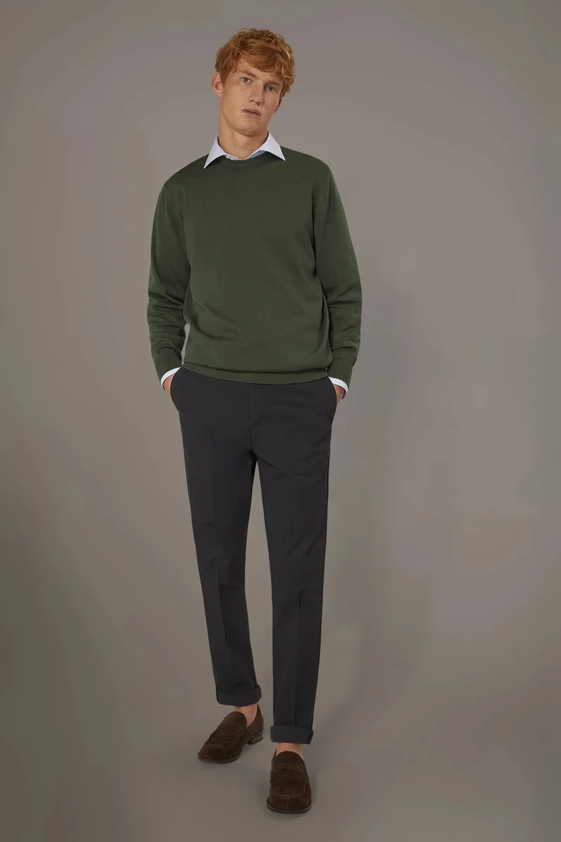 دوبل غانغر Classic chino trousers - Navy Blue