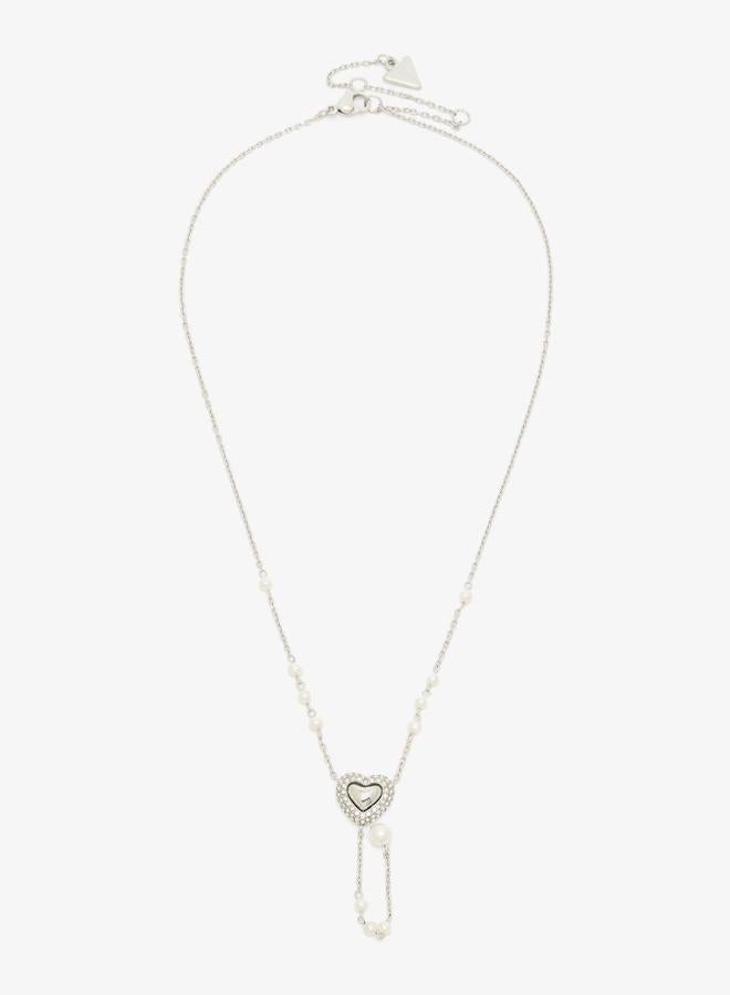 GUESS Pave Heart Y Chain Necklace - Image 4