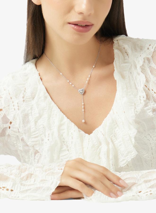 GUESS Pave Heart Y Chain Necklace - Image 4