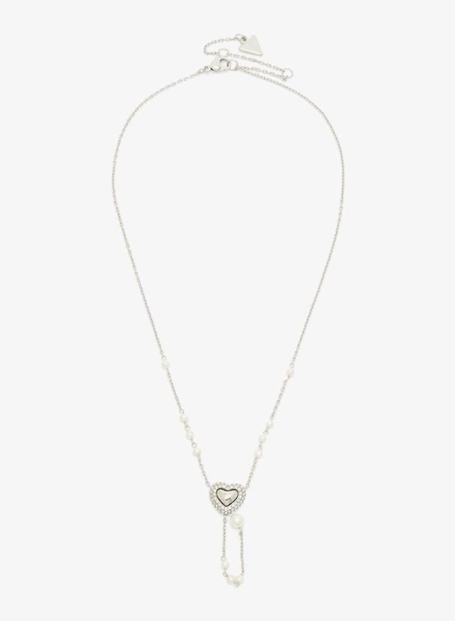 GUESS Pave Heart Y Chain Necklace - Image 2